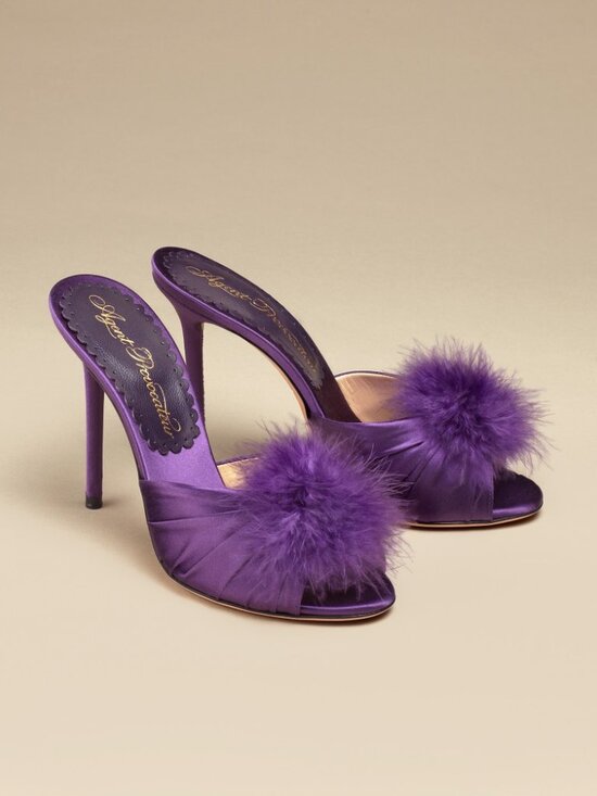Agent Provocateur Shoes - Agent Provocateur Elice Plum Mules 38 NEW